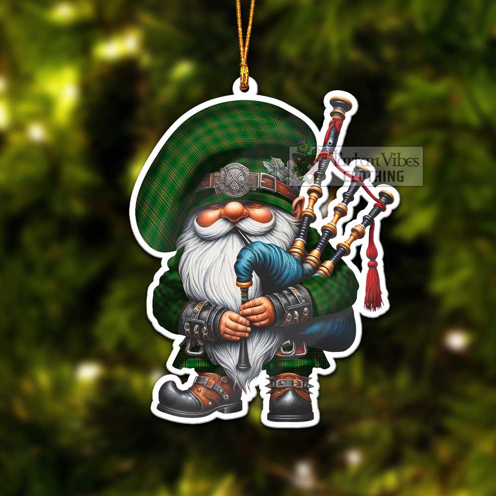 Tartan Vibes Clothing Ireland National Tartan Badpiper Gnome Christmas Ornament