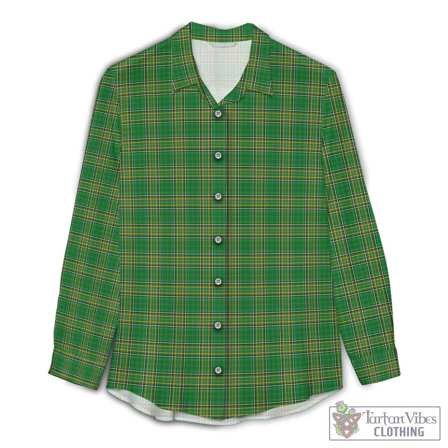 Ireland National Tartan Womens Casual Shirt