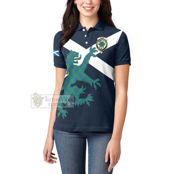 Irvine Tartan Lion Rampant Women's Polo Shirt Proudly Display Your Heritage with Alba Gu Brath and Clan Name