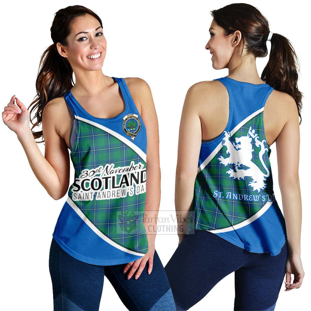 Tartan Vibes Clothing Irvine Family Crest Tartan Women's Racerback Tanks Celebrate Saint Andrew's Day in Style