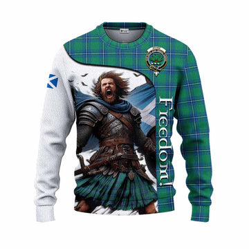 Irvine Crest Tartan Knitted Sweater Inspired by the Freedom of Scottish Warrior