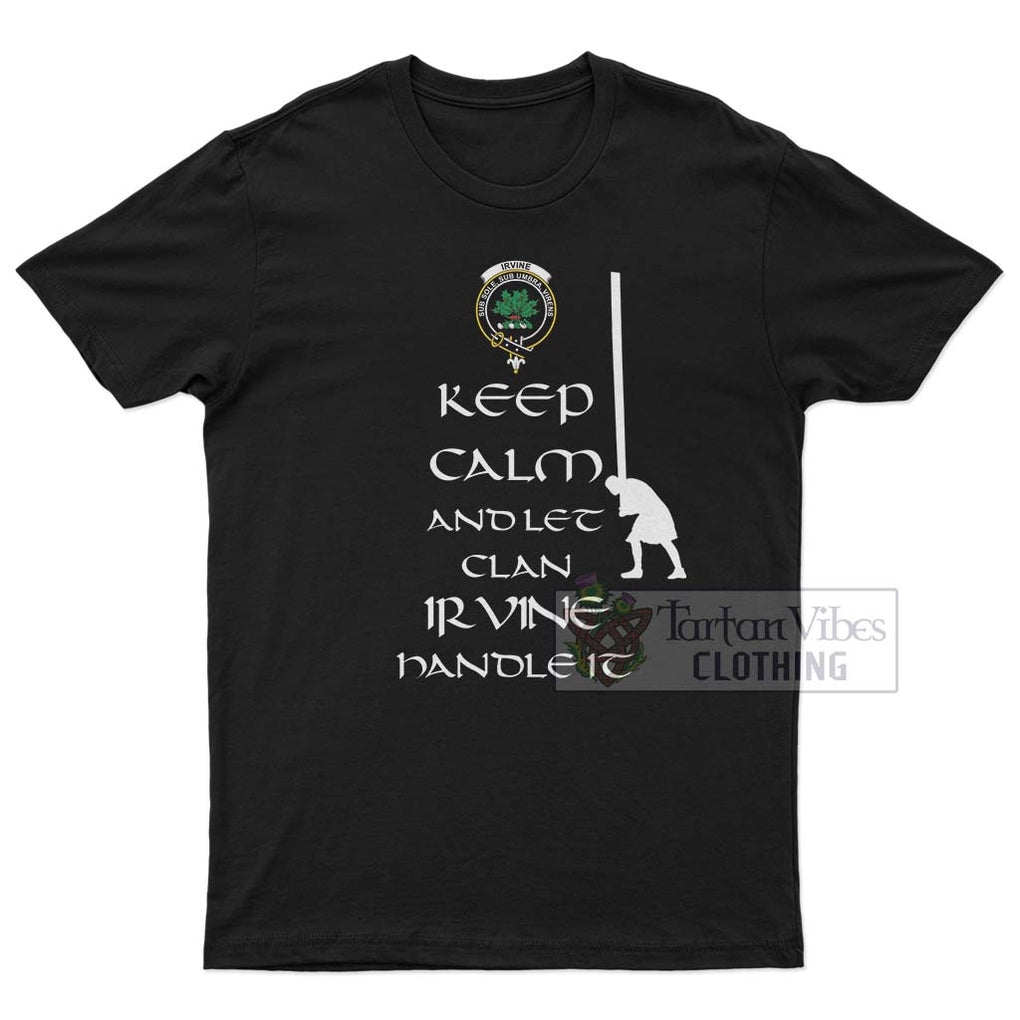 Irvine Clan Men's T-Shirt: Keep Calm and Let the Clan Handle It Caber Toss Highland Games Style White - 2D-tartanvibesclothing