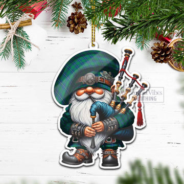 Irvine Tartan Bagpiper Gnome Christmas Ornament