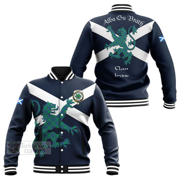 Irvine Tartan Lion Rampant Baseball Jacket  Proudly Display Your Heritage with Alba Gu Brath and Clan Name