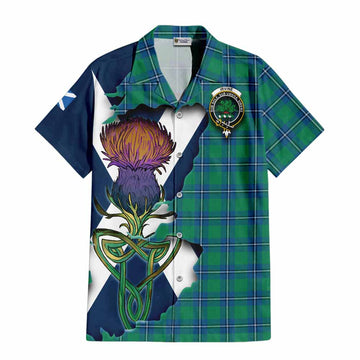 Irvine Tartan Family Crest Hawaiian Shirt Scottish Thistle Celtic Inspired Kid - Tartan Vibes Clothing