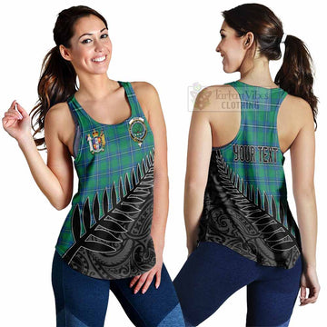 Irvine Crest Tartan Women's Racerback Tanks with New Zealand Silver Fern Half Style