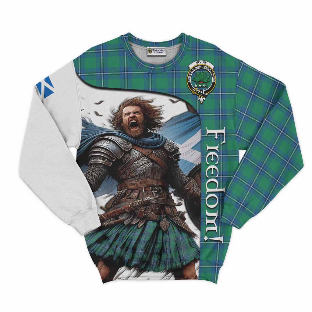 Tartan Vibes Clothing Irvine Crest Tartan Sweatshirt Inspired by the Freedom of Scottish Warrior