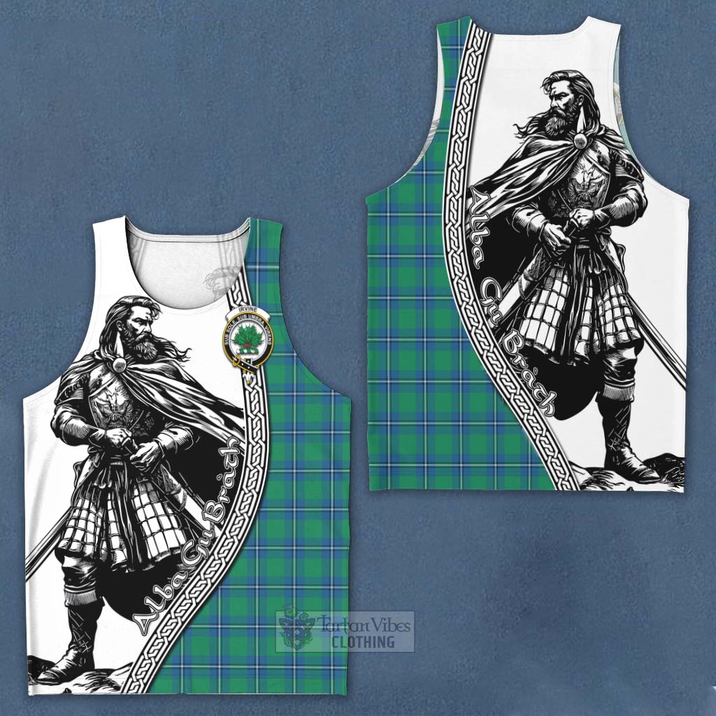 Irvine Tartan Clan Crest Men's Tank Top with Highlander Warrior Celtic Style Men - Tartan Vibes Clothing