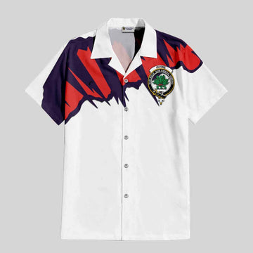 Irvine Clan Crest Short Sleeve Button Shirt with Retro Sport Style