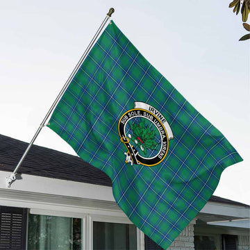 Irvine Tartan House Flag with Family Crest