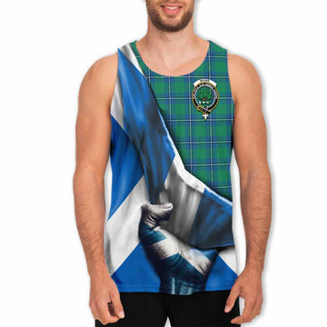 Irvine Tartan Men's Tank Top with Family Crest Scotland Patriotic Style