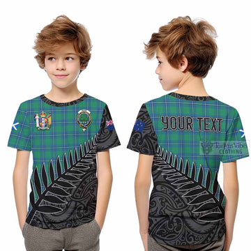 Irvine Crest Tartan Kid T-Shirt with New Zealand Silver Fern Half Style