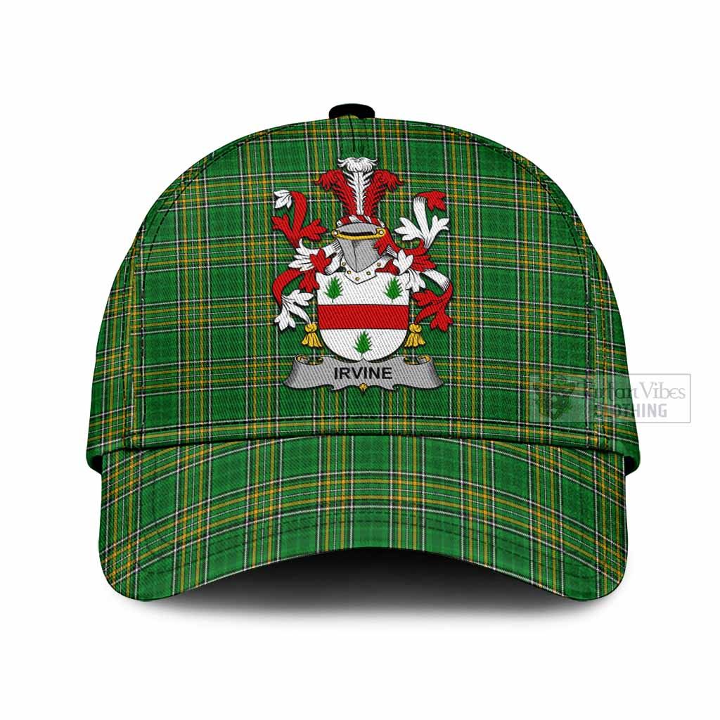 Tartan Vibes Clothing Irvine Irish Clan Tartan Classic Cap with Coat of Arms