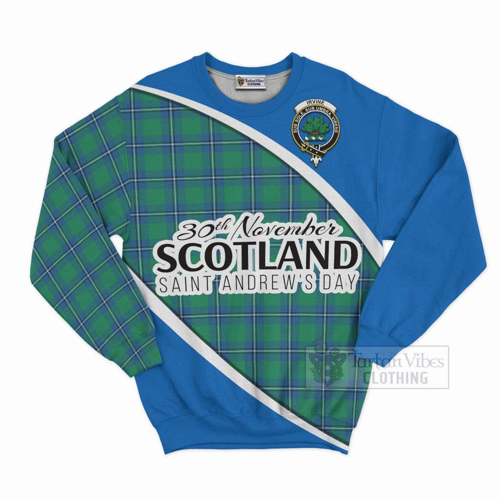 Tartan Vibes Clothing Irvine Family Crest Tartan Sweatshirt Celebrate Saint Andrew's Day in Style