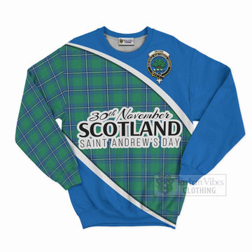 Irvine Family Crest Tartan Sweatshirt Celebrate Saint Andrew's Day in Style