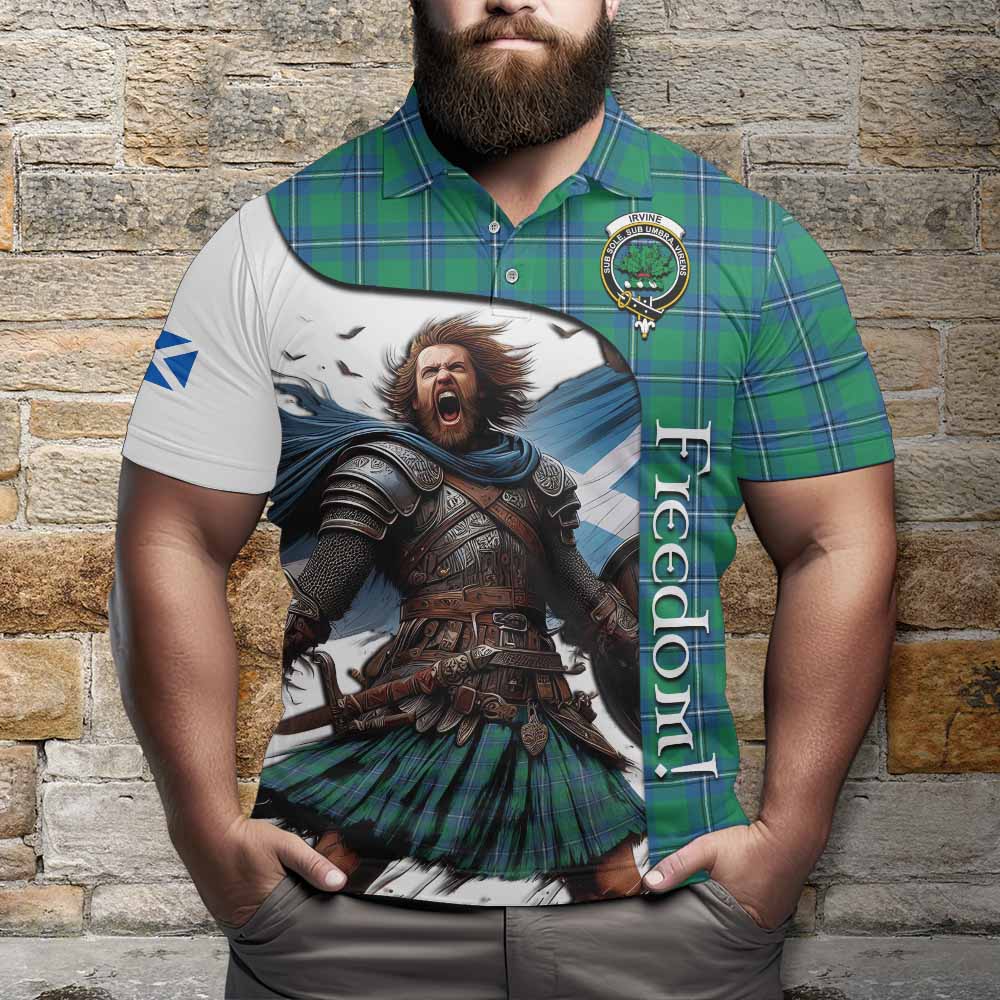 Tartan Vibes Clothing Irvine Crest Tartan Polo Shirt Inspired by the Freedom of Scottish Warrior