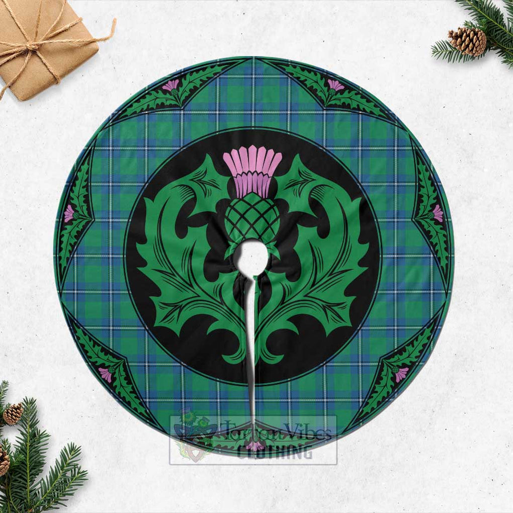 Tartan Vibes Clothing Irvine Tartan Christmas Tree Skirt Scottish Thistle Style