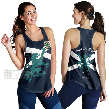 Irvine Tartan Lion Rampant Women's Racerback Tanks  Proudly Display Your Heritage with Alba Gu Brath and Clan Name