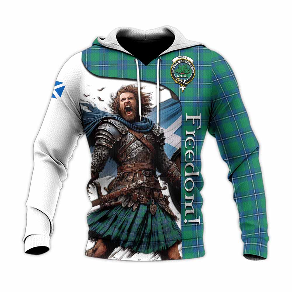 Tartan Vibes Clothing Irvine Crest Tartan Knitted Hoodie Inspired by the Freedom of Scottish Warrior