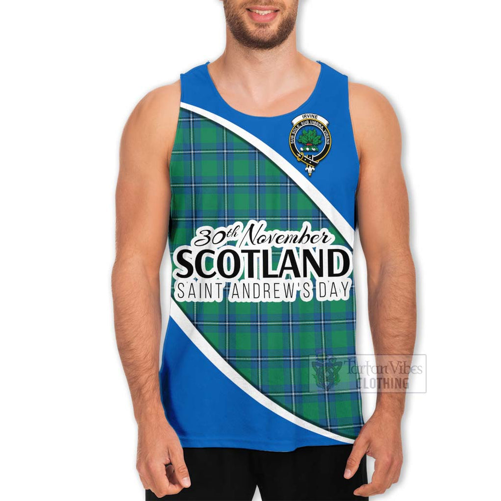 Tartan Vibes Clothing Irvine Family Crest Tartan Men's Tank Top Celebrate Saint Andrew's Day in Style