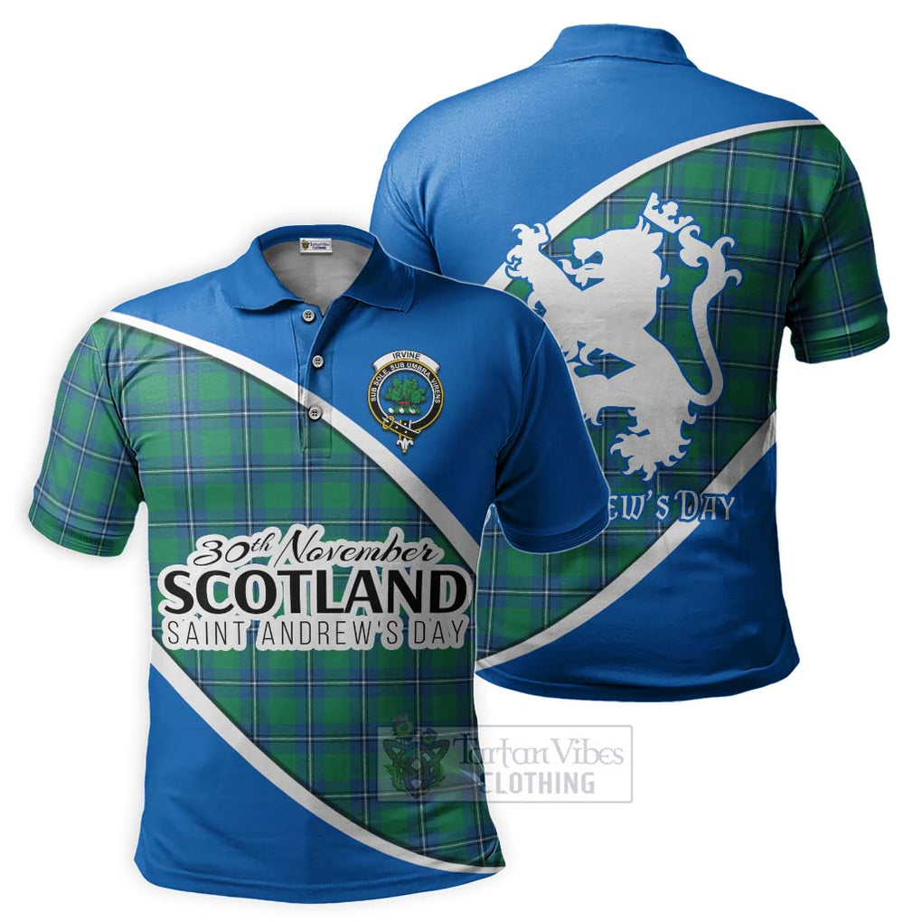 Tartan Vibes Clothing Irvine Family Crest Tartan Polo Shirt Celebrate Saint Andrew's Day in Style