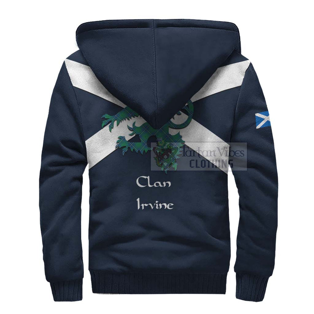 Tartan Vibes Clothing Irvine Tartan Lion Rampant Sherpa Hoodie – Proudly Display Your Heritage with Alba Gu Brath and Clan Name