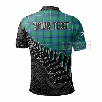 Irvine Crest Tartan Polo Shirt with New Zealand Silver Fern Half Style