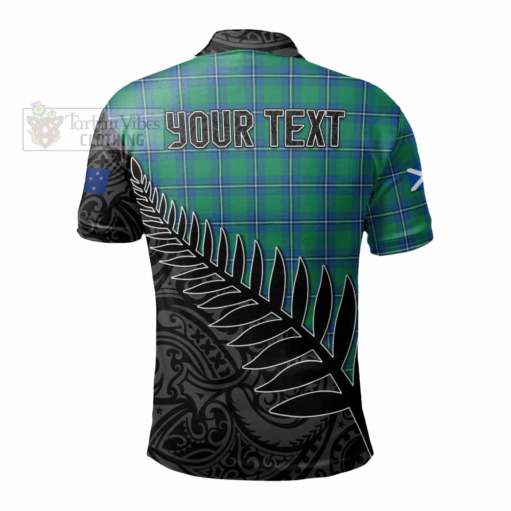 Irvine Crest Tartan Polo Shirt with New Zealand Silver Fern Half Style