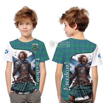 Irvine Crest Tartan Kid T-Shirt Inspired by the Freedom of Scottish Warrior