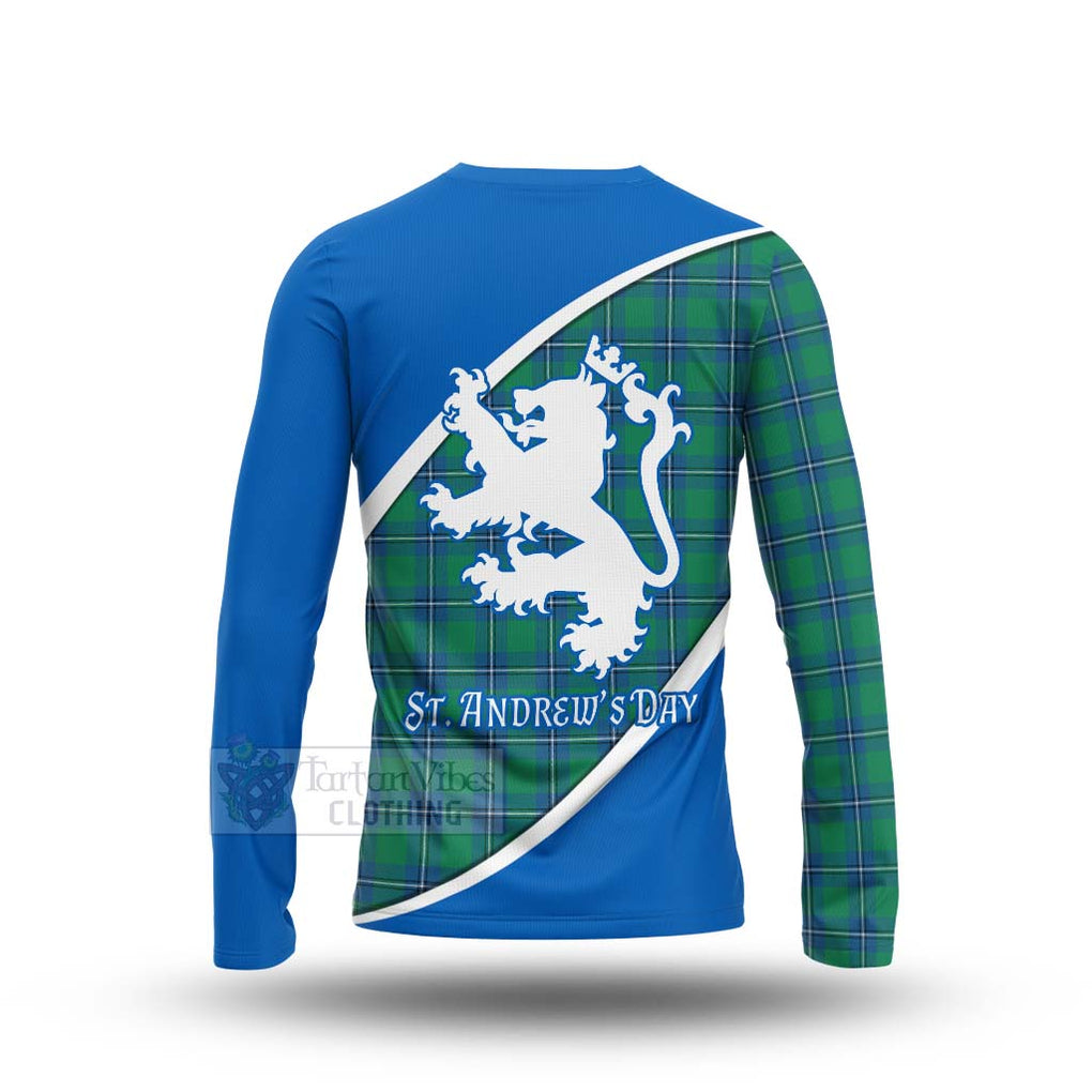 Tartan Vibes Clothing Irvine Family Crest Tartan Long Sleeve T-Shirt Celebrate Saint Andrew's Day in Style