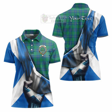 Irvine Tartan Women's Polo Shirt with Family Crest Scotland Patriotic Style