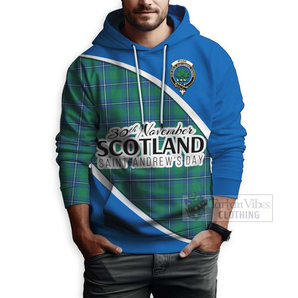 Tartan Vibes Clothing Irvine Family Crest Tartan Hoodie Celebrate Saint Andrew's Day in Style