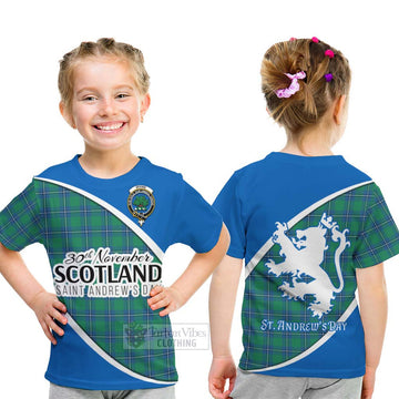 Irvine Family Crest Tartan Kid T-Shirt Celebrate Saint Andrew's Day in Style