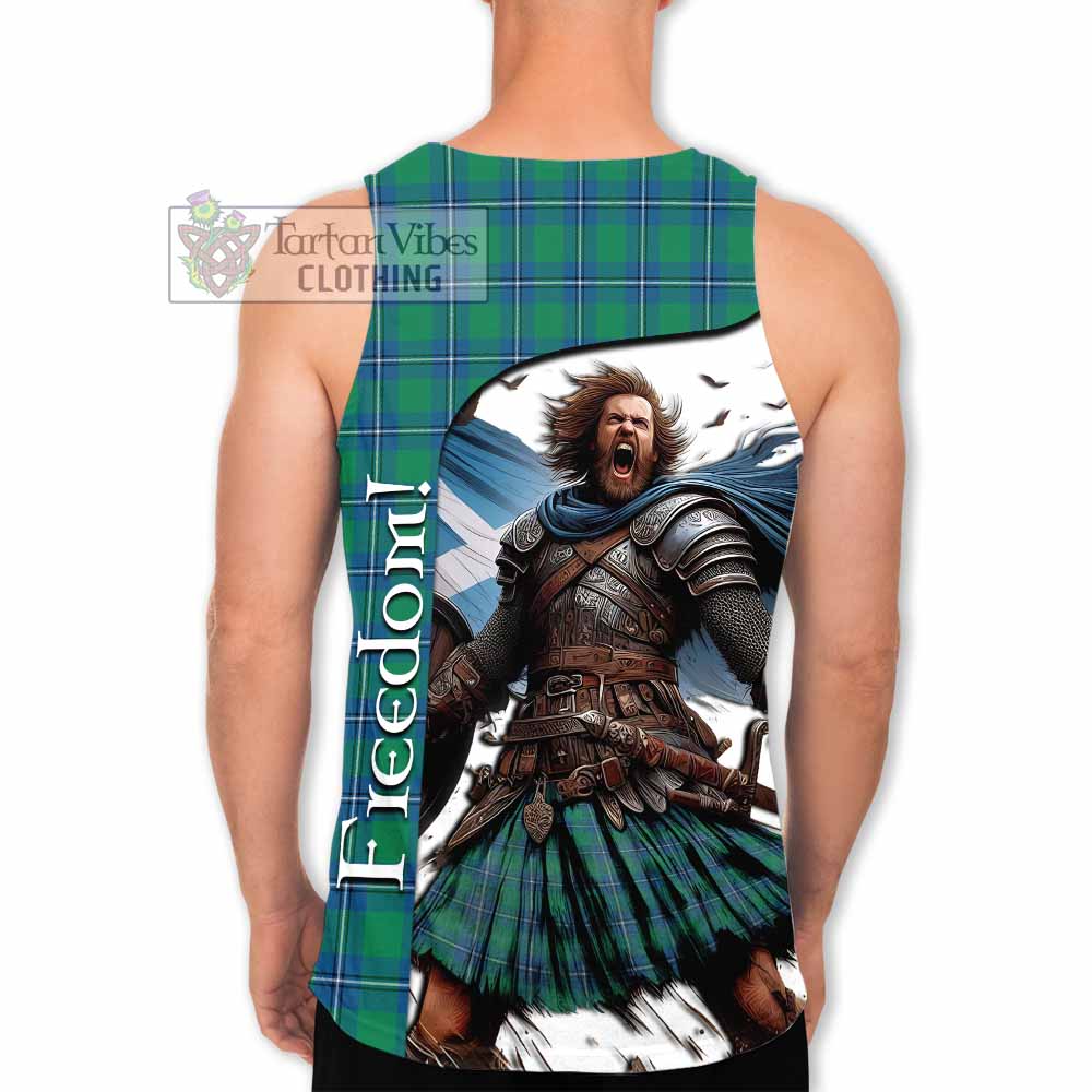 Tartan Vibes Clothing Irvine Crest Tartan Men's Tank Top Inspired by the Freedom of Scottish Warrior