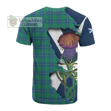 Irvine Tartan Family Crest Cotton T-shirt Scottish Thistle Celtic Inspired - Tartan Vibes Clothing
