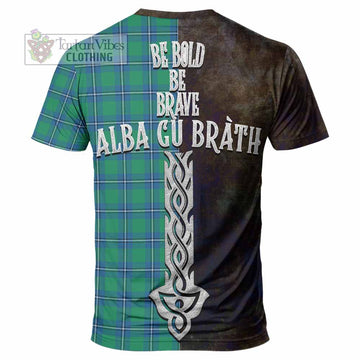Irvine Tartan Family Crest T-Shirt Alba Gu Brath Be Brave Lion Ancient Style - Tartan Vibes Clothing