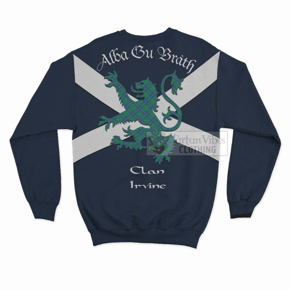 Tartan Vibes Clothing Irvine Tartan Lion Rampant Sweatshirt – Proudly Display Your Heritage with Alba Gu Brath and Clan Name