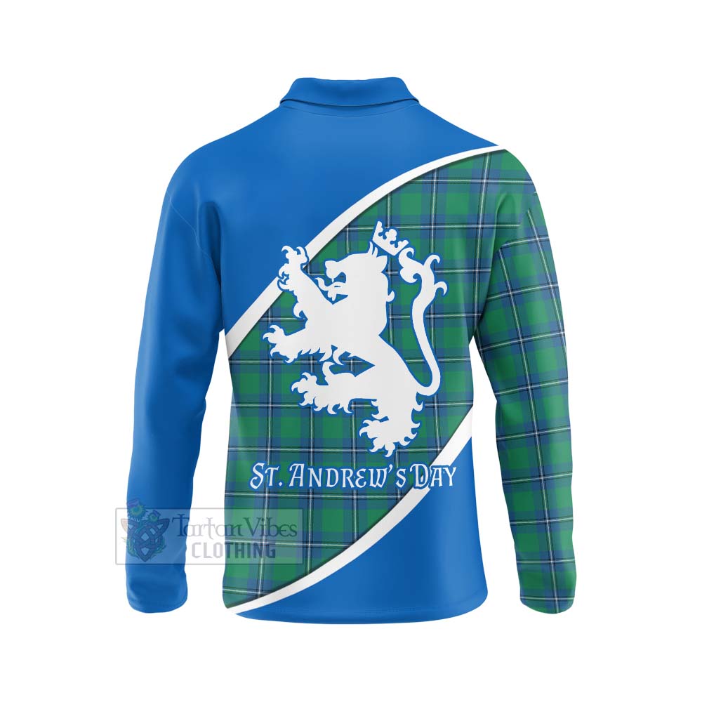 Tartan Vibes Clothing Irvine Family Crest Tartan Long Sleeve Polo Shirt Celebrate Saint Andrew's Day in Style