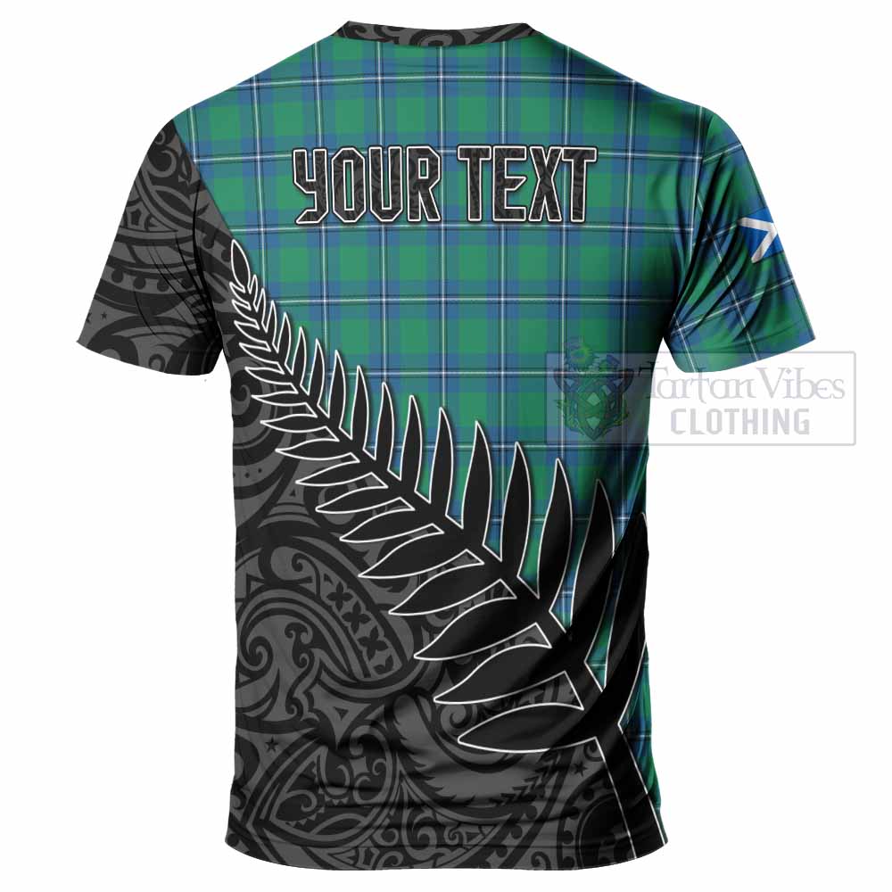 Tartan Vibes Clothing Irvine Crest Tartan T-Shirt with New Zealand Silver Fern Half Style