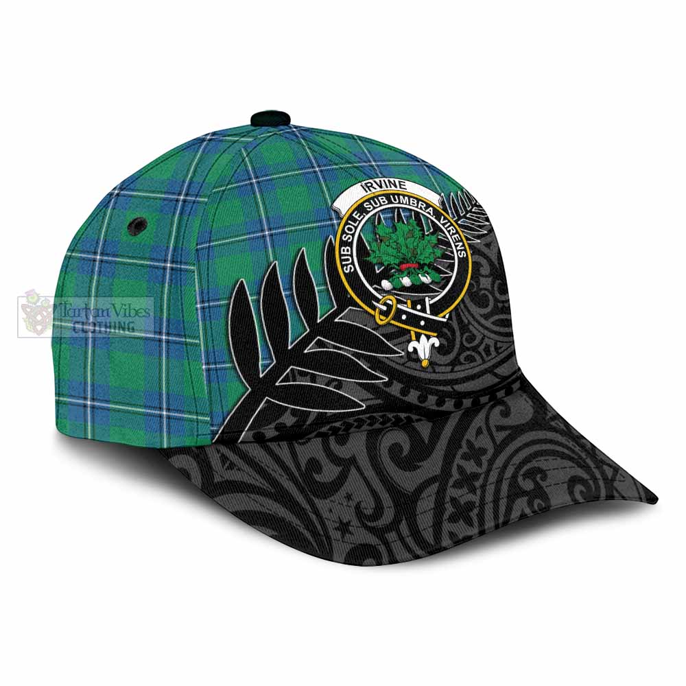 Tartan Vibes Clothing Irvine Tartan Classic Cap with New Zealand Silver Fern Half Style