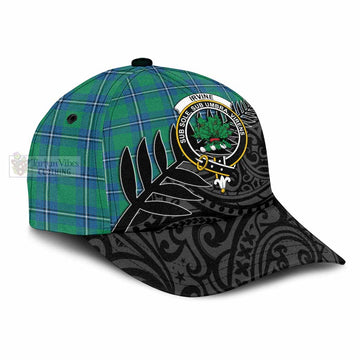 Irvine Tartan Classic Cap with New Zealand Silver Fern Half Style