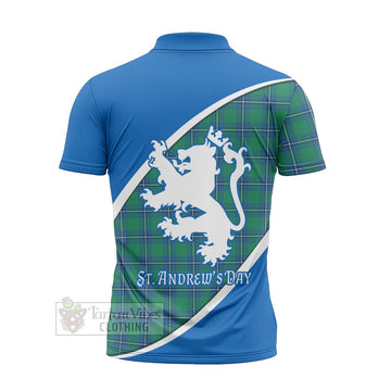 Irvine Family Crest Tartan Zipper Polo Shirt Celebrate Saint Andrew's Day in Style