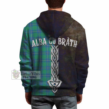 Irvine Tartan Family Crest Hoodie Alba Gu Brath Be Brave Lion Ancient Style - Tartan Vibes Clothing