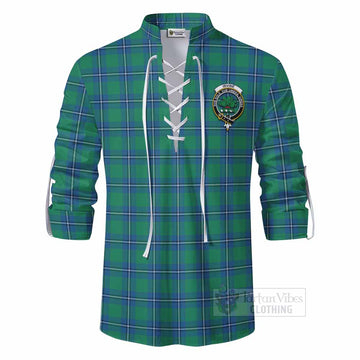 Irvine Tartan Ghillie Kilt Shirt with Family Crest DNA In Me Style