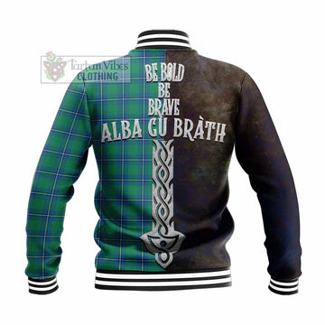 Irvine Tartan Family Crest Baseball Jacket Alba Gu Brath Be Brave Lion Ancient Style - Tartan Vibes Clothing