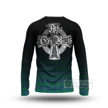 Irvine Tartan Long Sleeve T-Shirt Featuring Alba Gu Brath Family Crest Celtic Inspired