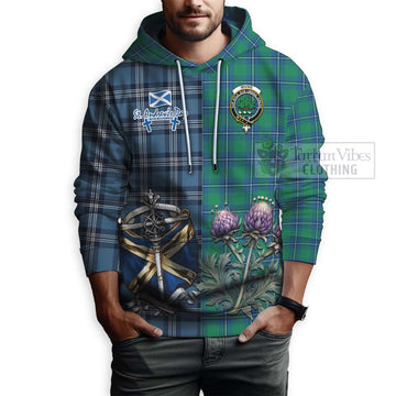 Irvine Tartan Hoodie Happy St. Andrew's Day Half Tartan Style