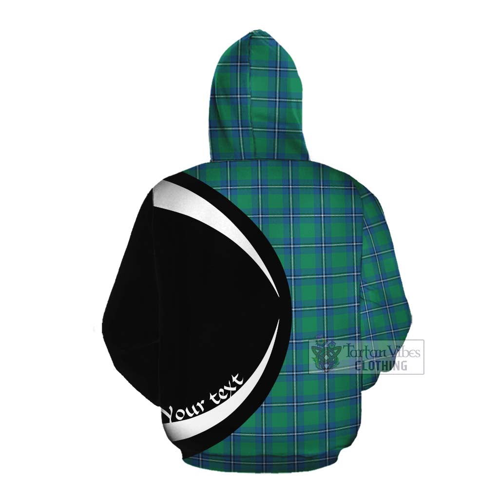 Tartan Vibes Clothing Irvine Tartan Cotton Hoodie with Family Crest Circle Style