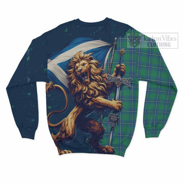 Irvine Tartan Family Crest Sweatshirt with Scottish Majestic Lion