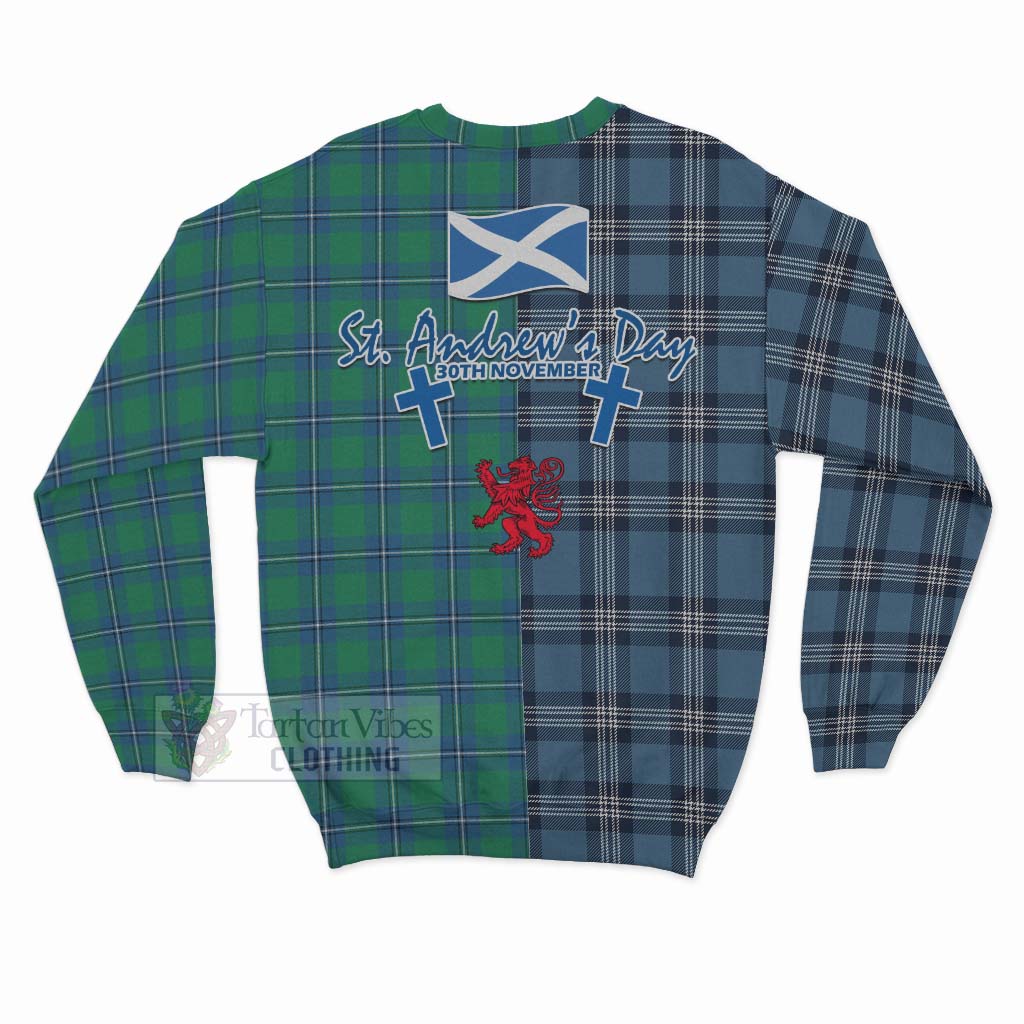 Tartan Vibes Clothing Irvine Tartan Sweatshirt Happy St. Andrew's Day Half Tartan Style